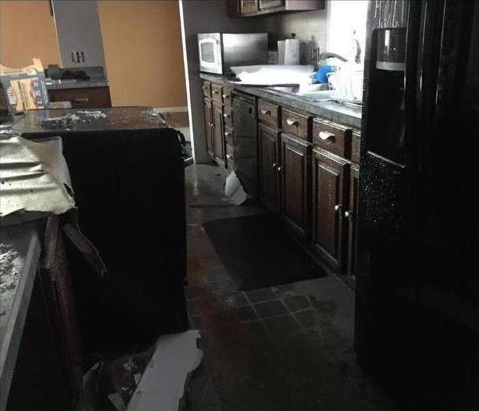 Kitchen damaged by water